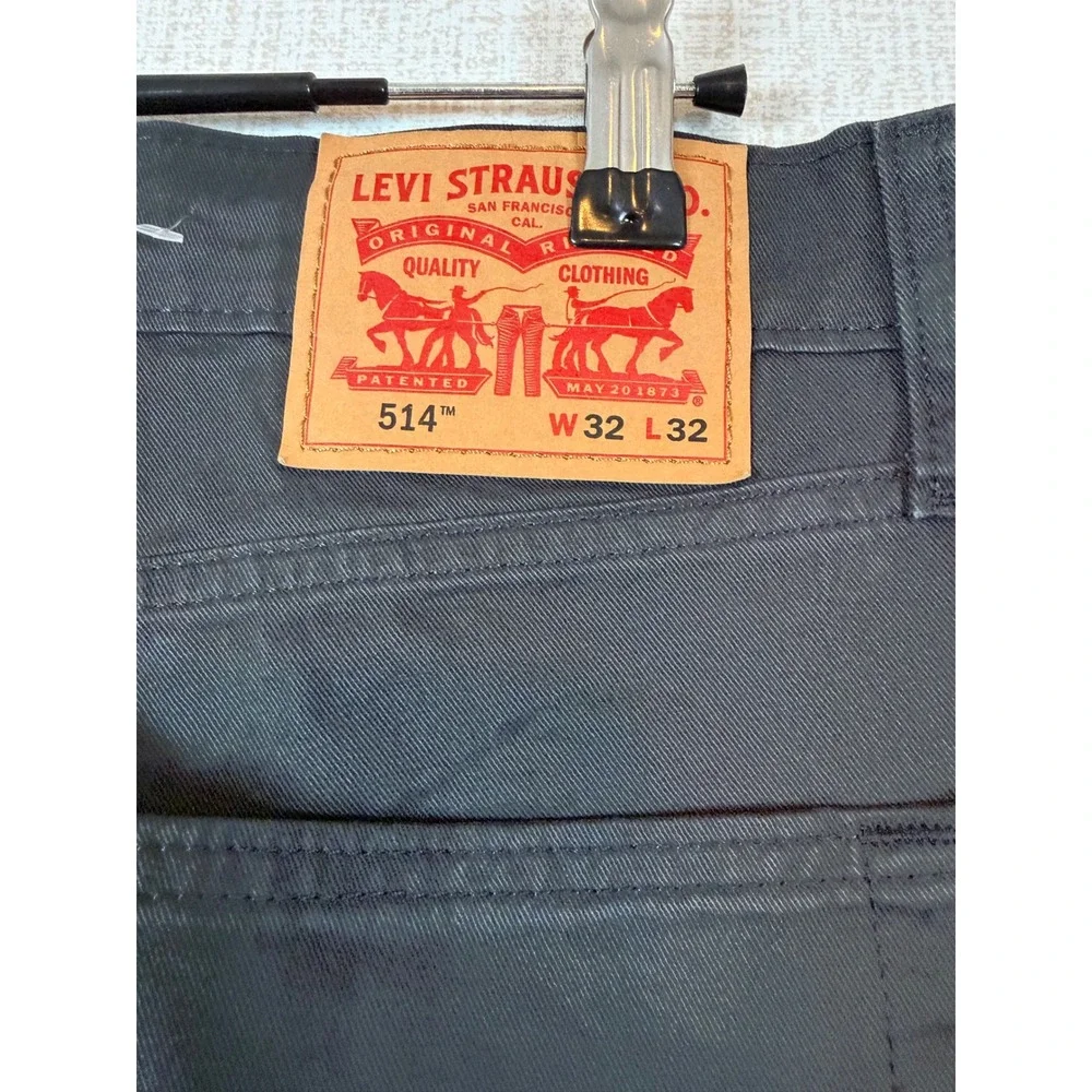 NWT Levis 514 Straight Fit Men Pant W32 L32 Charcoal Gray Stretch Twill Gorpcore